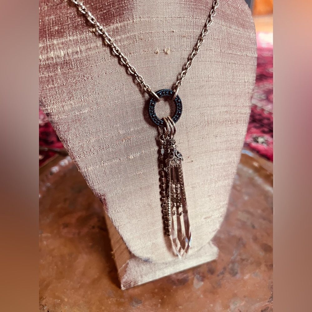 Crystal layered extra long necklace - Picture 5 of 5